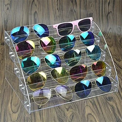 12 Piece Plastic Organizer Clear Eyeglasses Display Case 6 Tier Eyewear Stora... 2