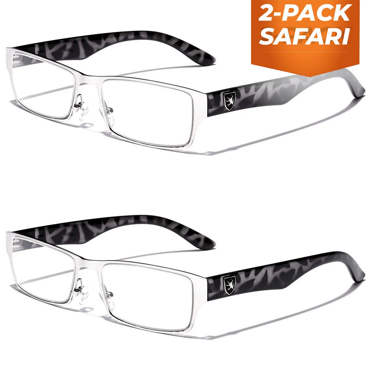 2-PACK Non-Prescription Eyeglasses Clear Lens Fashion glasses for Men Women 2