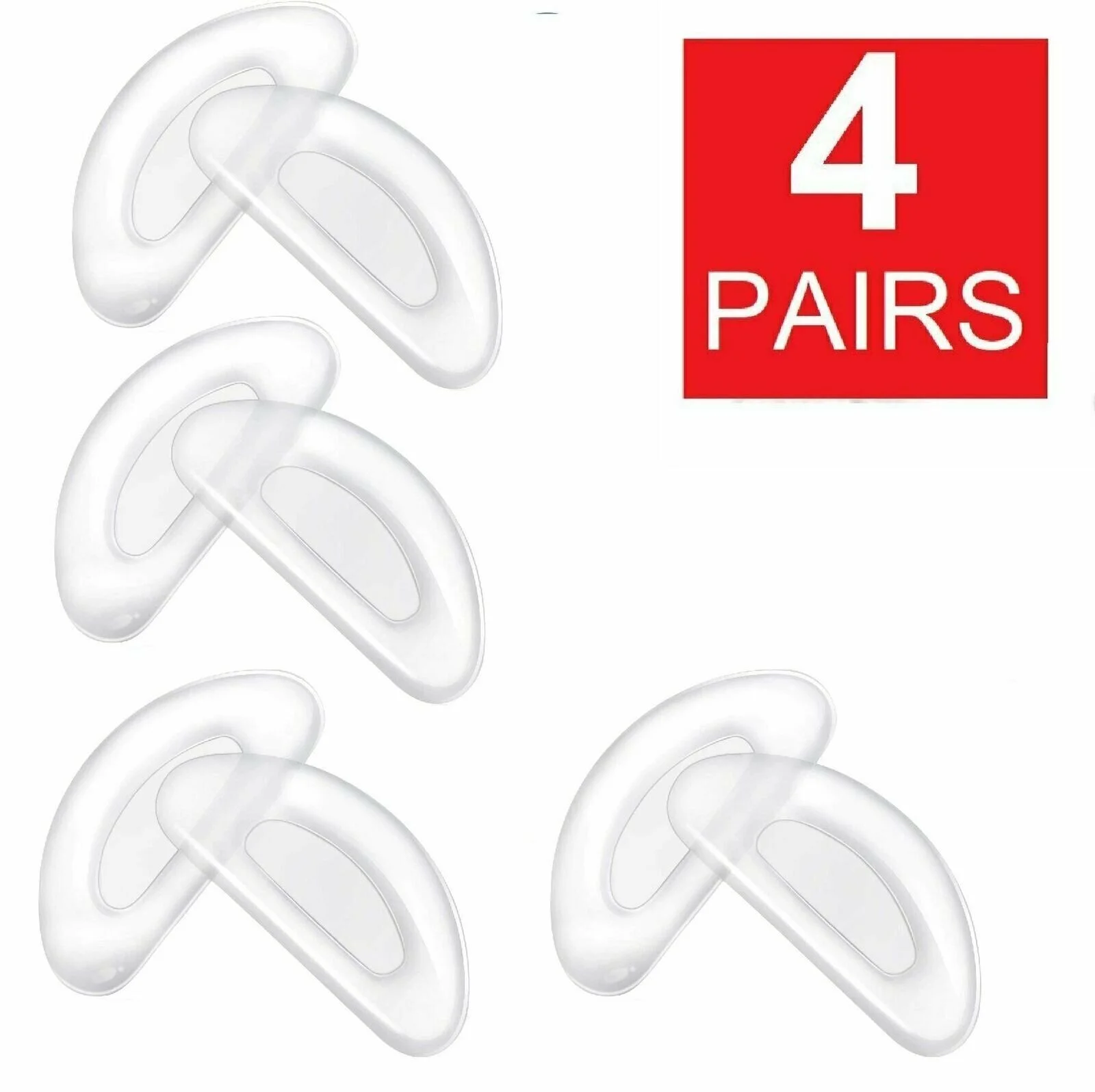 4 Pairs Clear Replacement Nose Pads Piece for Oakley Socket 5.5 OX3218 Eyeglass 4