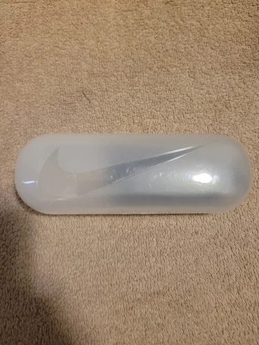 Authentic NIKE LARGE CLEAR HARD EYEGLASSES CASE w/ NIKE CLEANING CLOTH 3