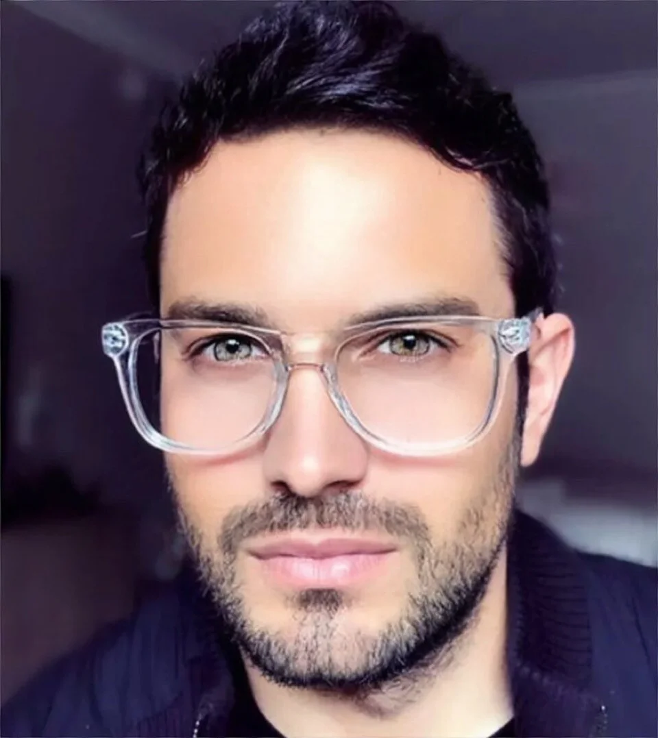 Classic Square Crystal Clear Transparent Translucent Nerd Frames Eyeglasses 8068