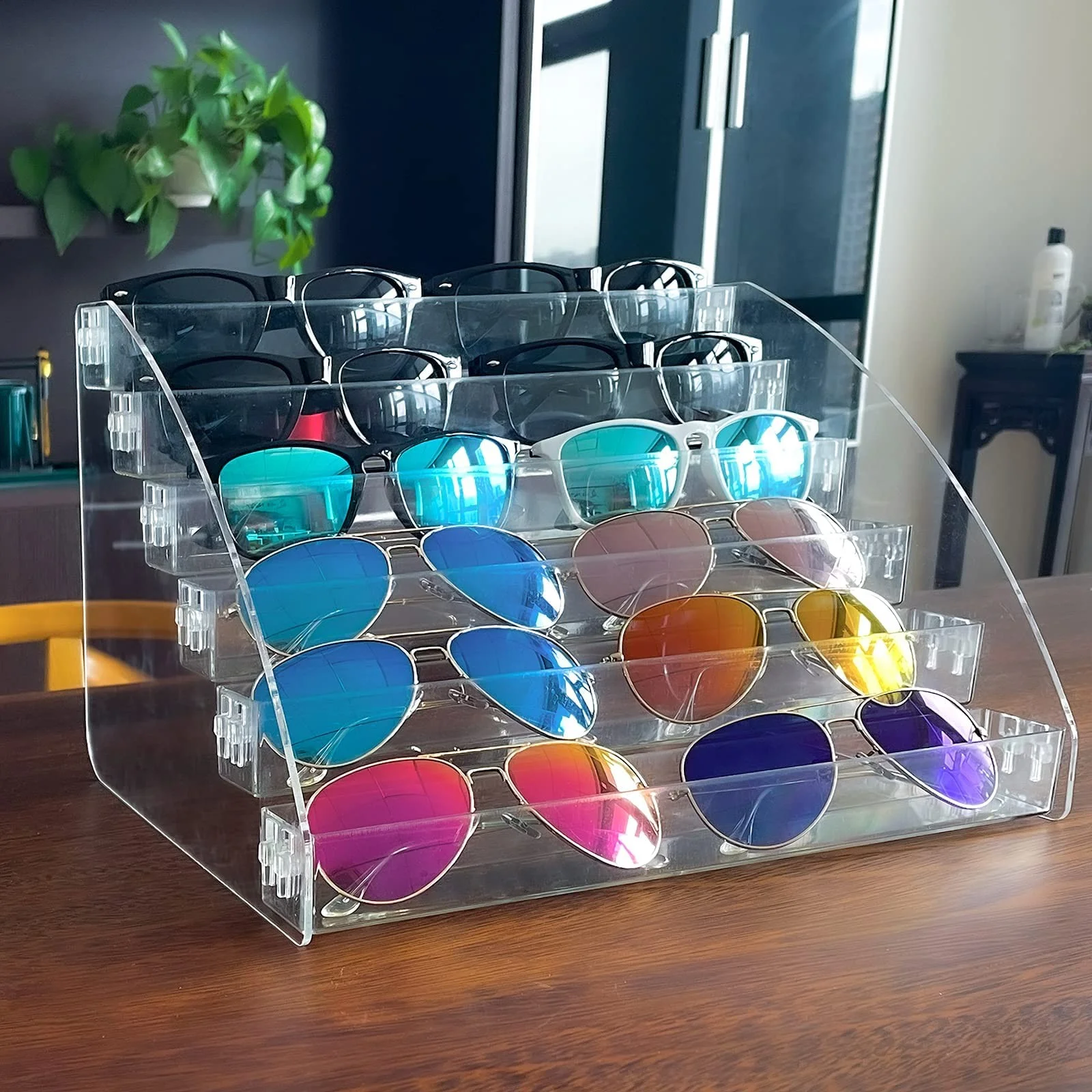 Hard Transparent Matte Clear Eyeglasses Case Protective Glasses Orange Interior 4
