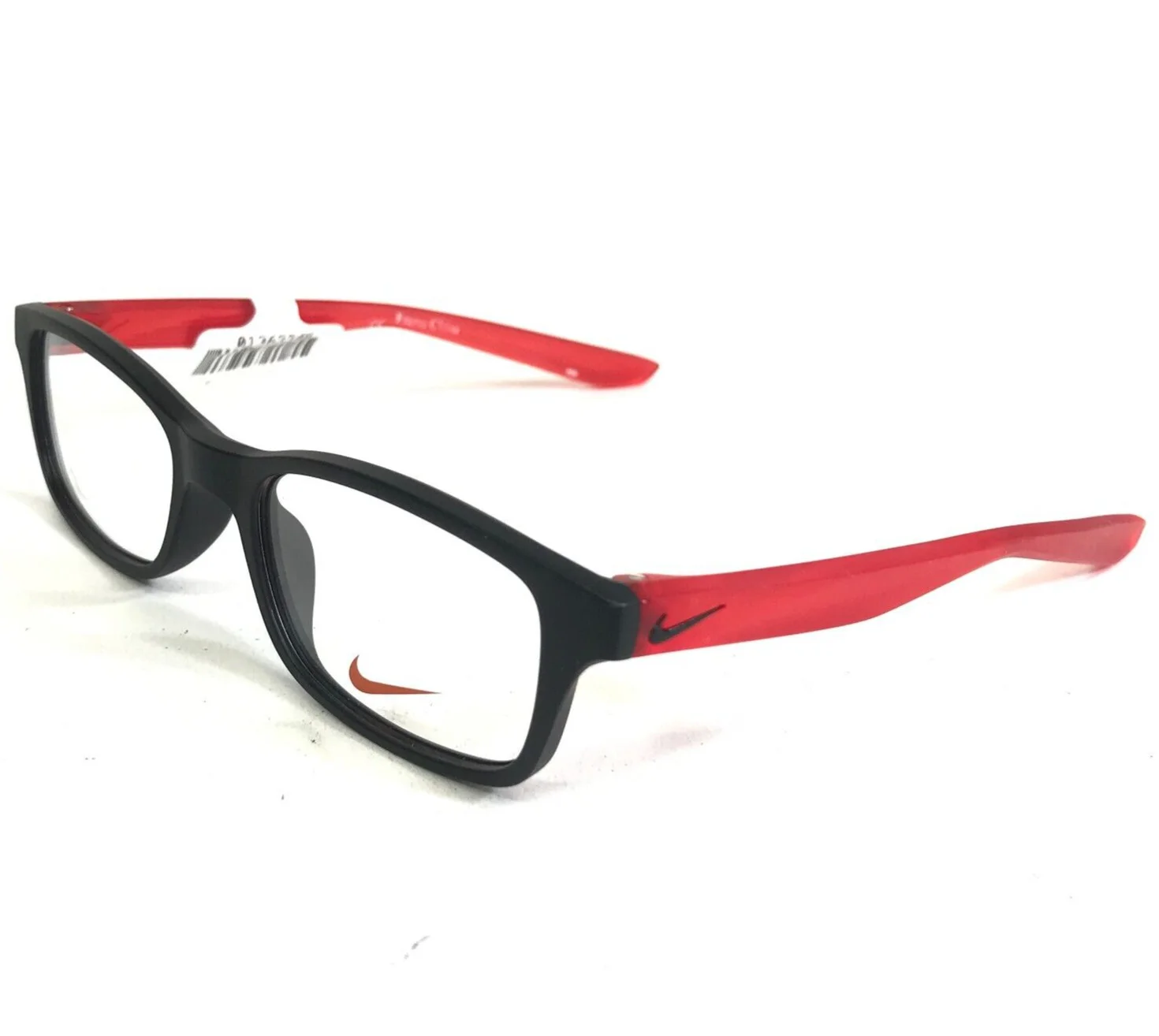 Nike Kids Eyeglasses Frames 5005 006 Black Matte Clear Red Rectangular 46-16-125