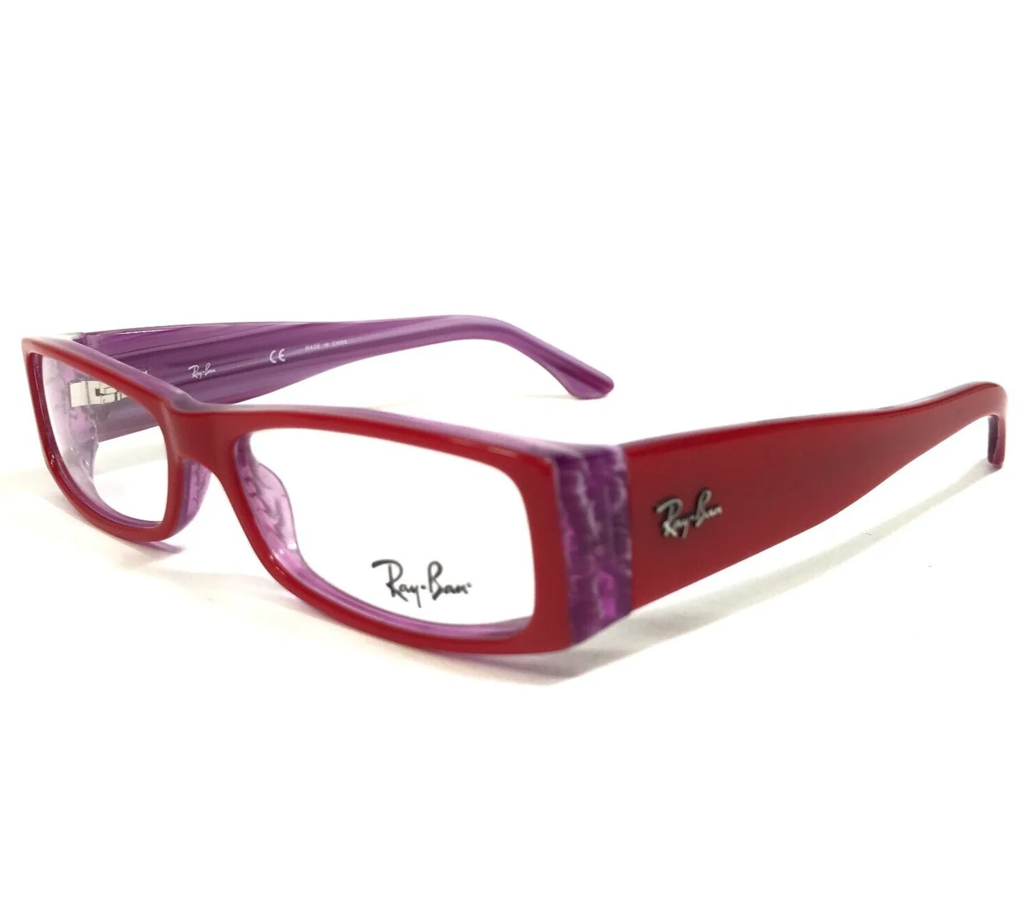Ray-Ban Eyeglasses Frames RB5105 2255 Red Clear Purple Horn Rectangle 51-14-135