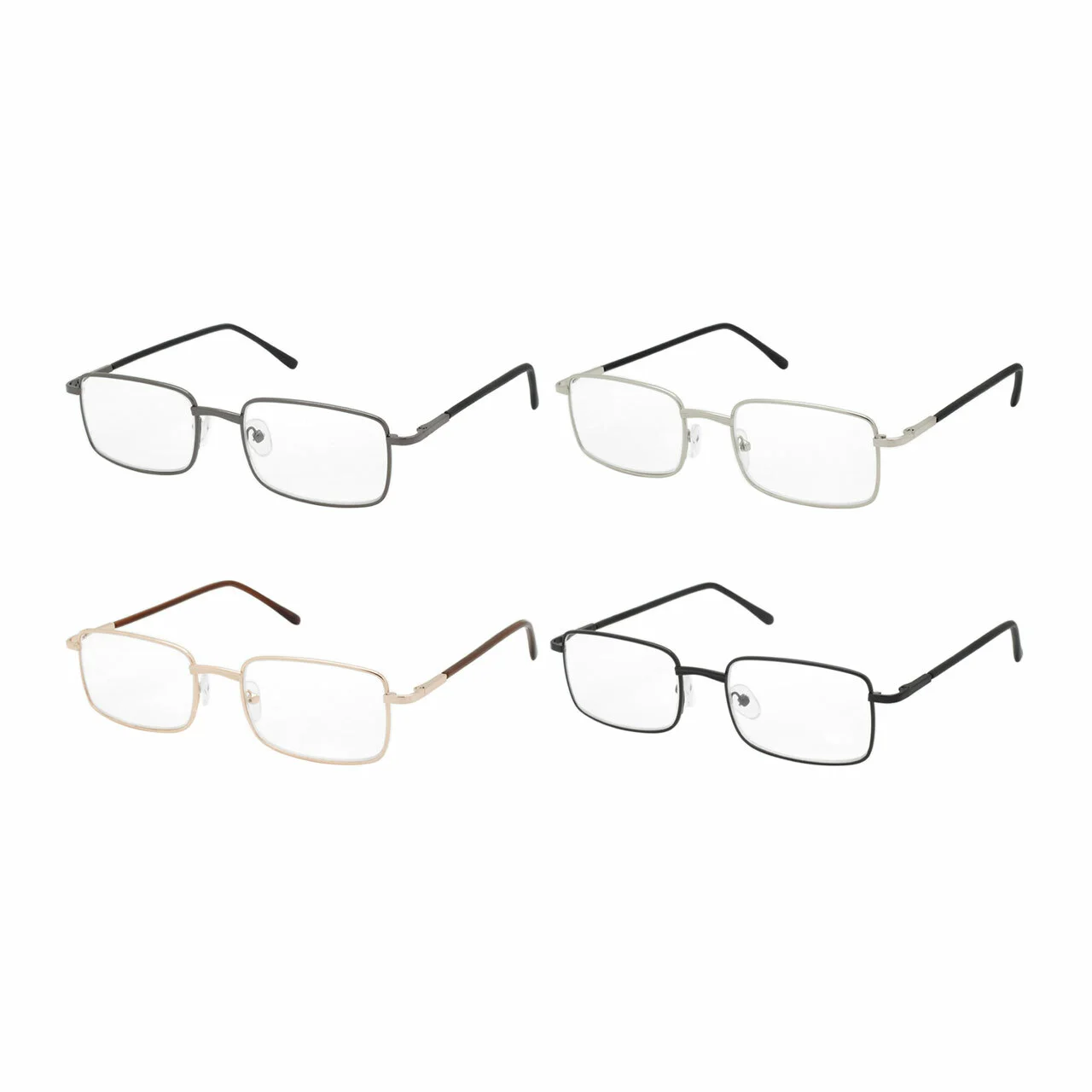 Reading Glasses Mens Womens Square Spring Hinge Unisex 5 Pack New Style Look 2