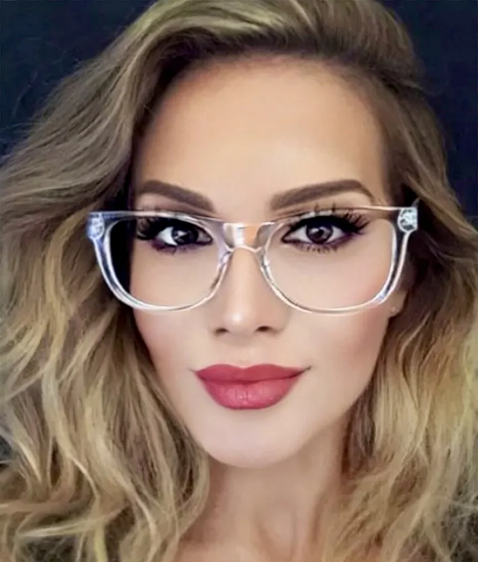 Sexy Geek Square Glossy Clear Lens WaYfe Fashion HOT Women Eyeglasses Frames M L