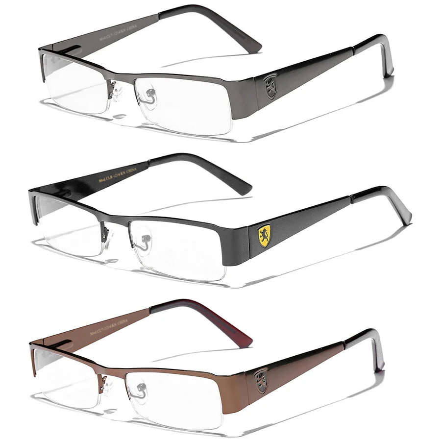 Small Rectangular Clear Lens Non Prescription RX Men Women Eye Glasses Flex Fit
