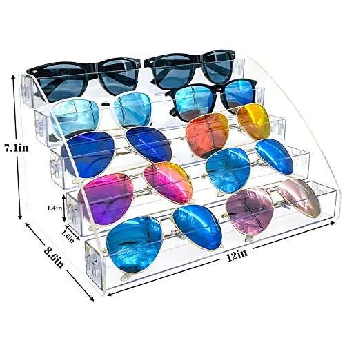 Sunglasses Organizer Clear Eyeglasses Display Case Eyewear Storage Tray Box 2