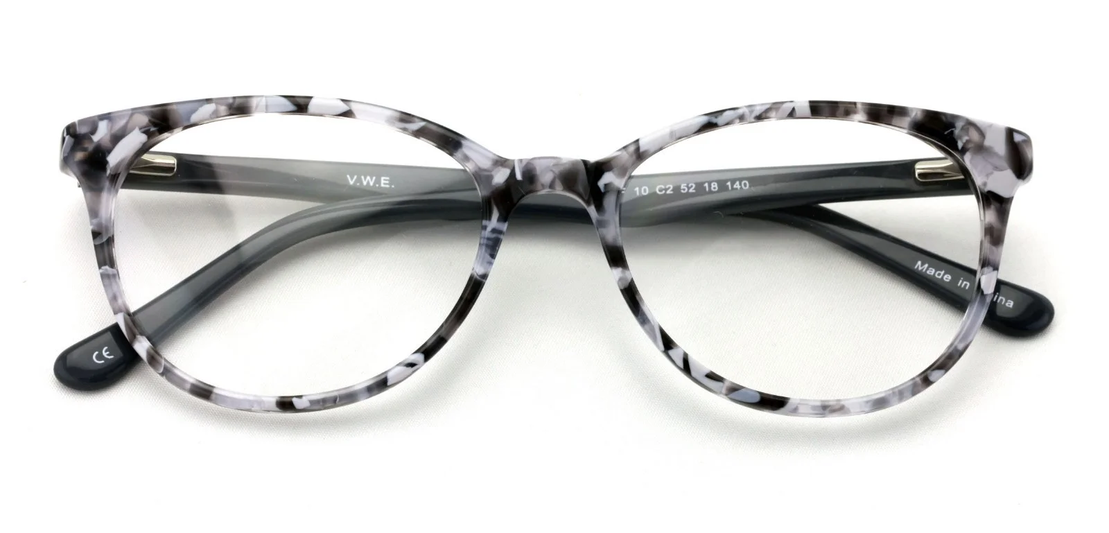 Women Floral Acetate Non-prescription Glasses Frame Clear Lens Eyeglasses Rxable